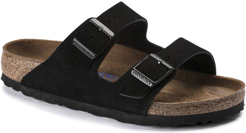 Birkenstock Slippers Arizona Suede SFB van leer, smalle schoenwijdte online kopen