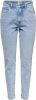 ONLY cropped high waist straight fit jeans ONLEMILY light blue denim regular online kopen